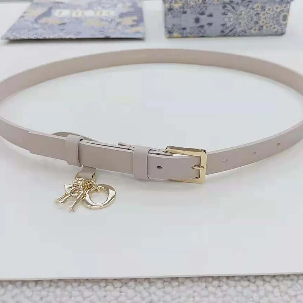 Dior Miss Dior Belt White Smooth Calfskin 20 MM for Women