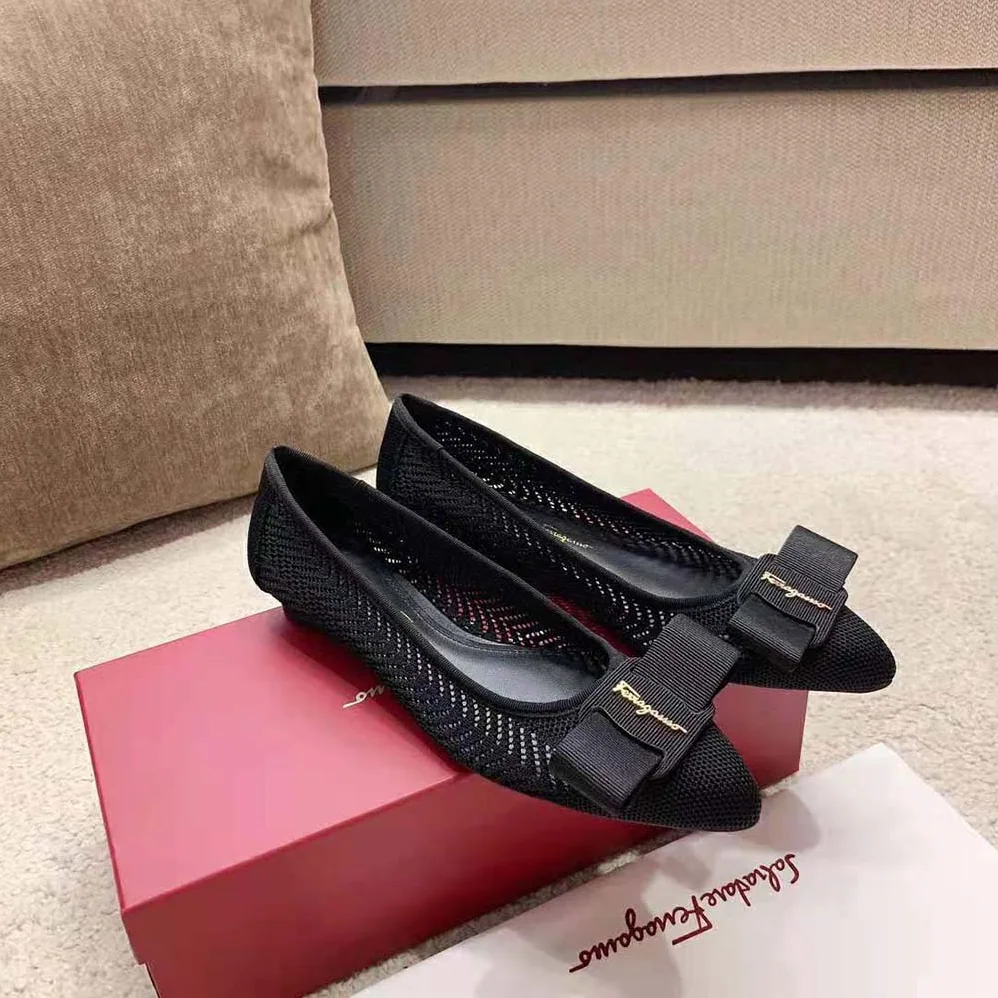 Salvatore Ferragamo Viva Responsible Ballet Flat for Women in Black Salvatore Ferragamo Viva Responsible Ballet Flat for Women in Black
