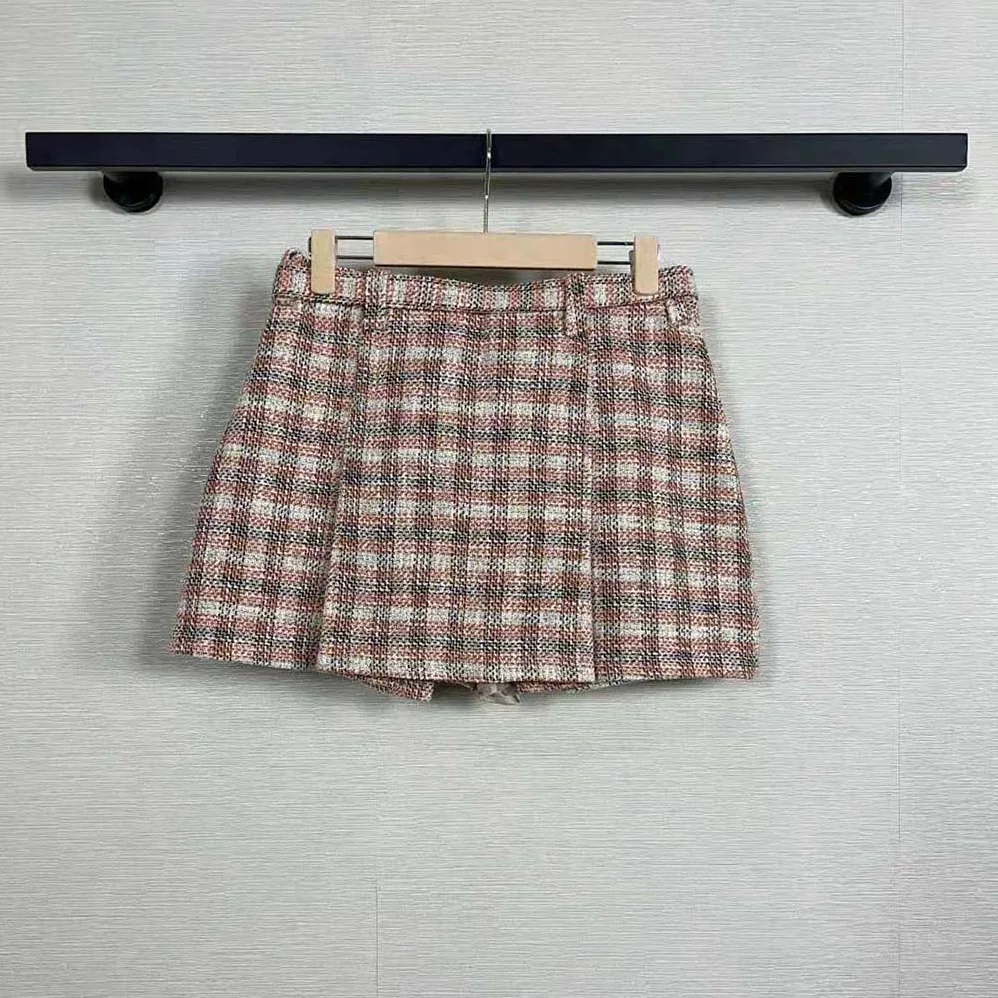 Miu Miu Check Miniskirt With Logo-decorated-MG2039 for Women