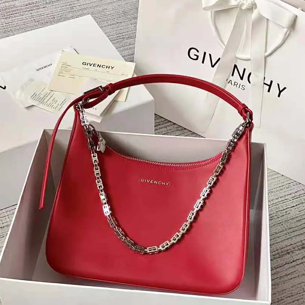 Givenchy Small Moon Cut Out Bag in Leather for Women in Red Givenchy Small Moon Cut Out Bag in Leather for Women in Red