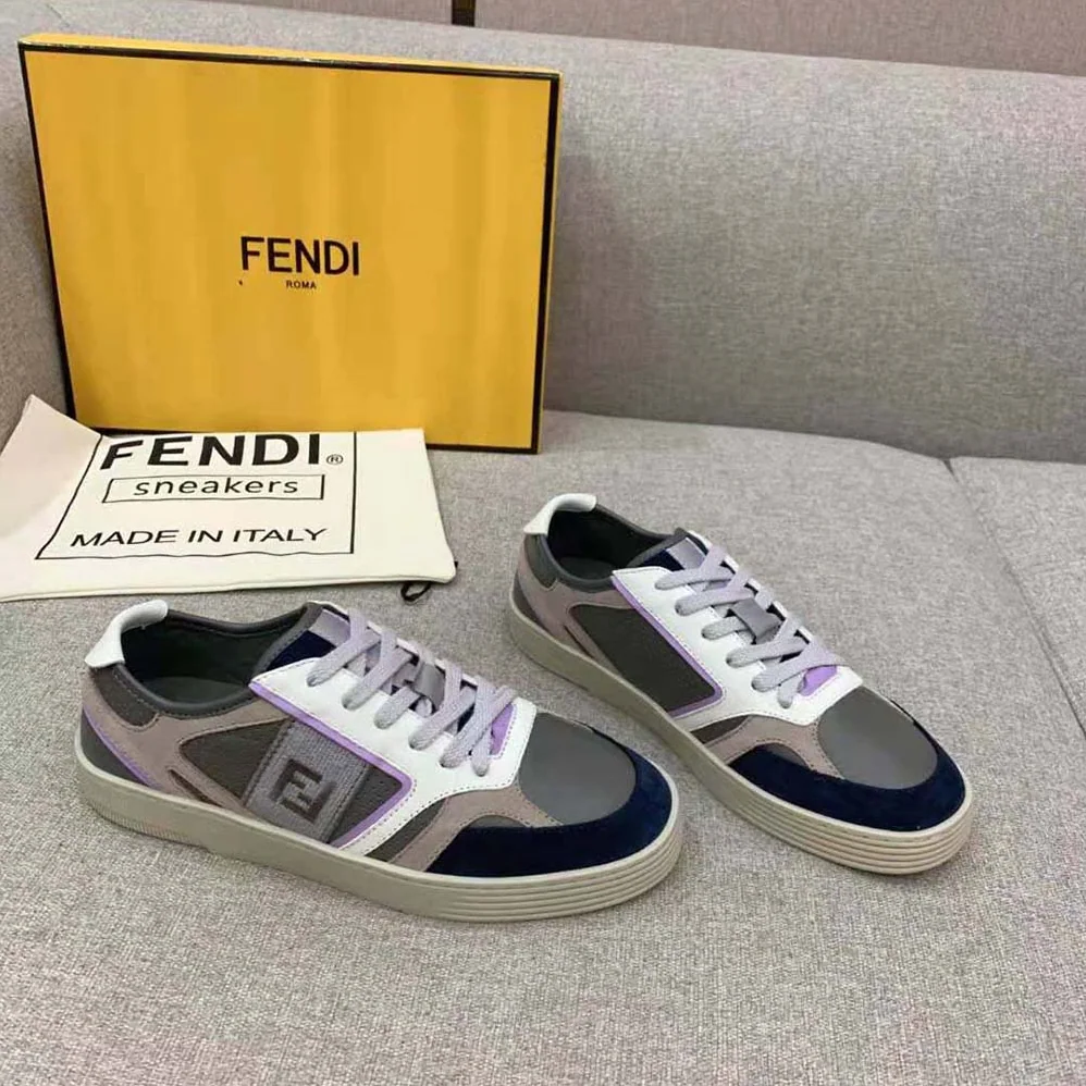 Fendi Step Gray Leather Low for Men in tops Fendi Step Gray Leather Low for Men in tops