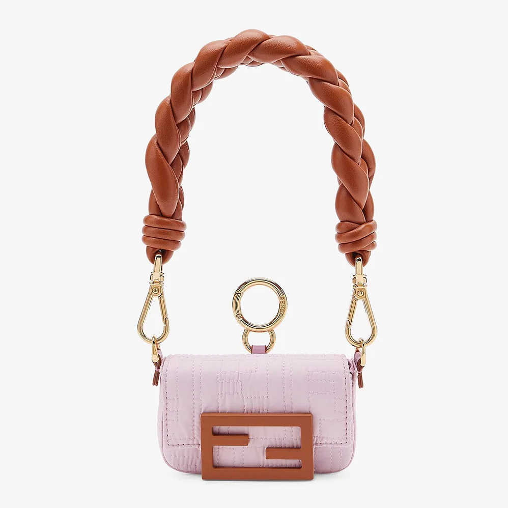 Fendi Nano Baguette Charm Lilac Nylon for Women Fendi Nano Baguette Charm Lilac Nylon for Women