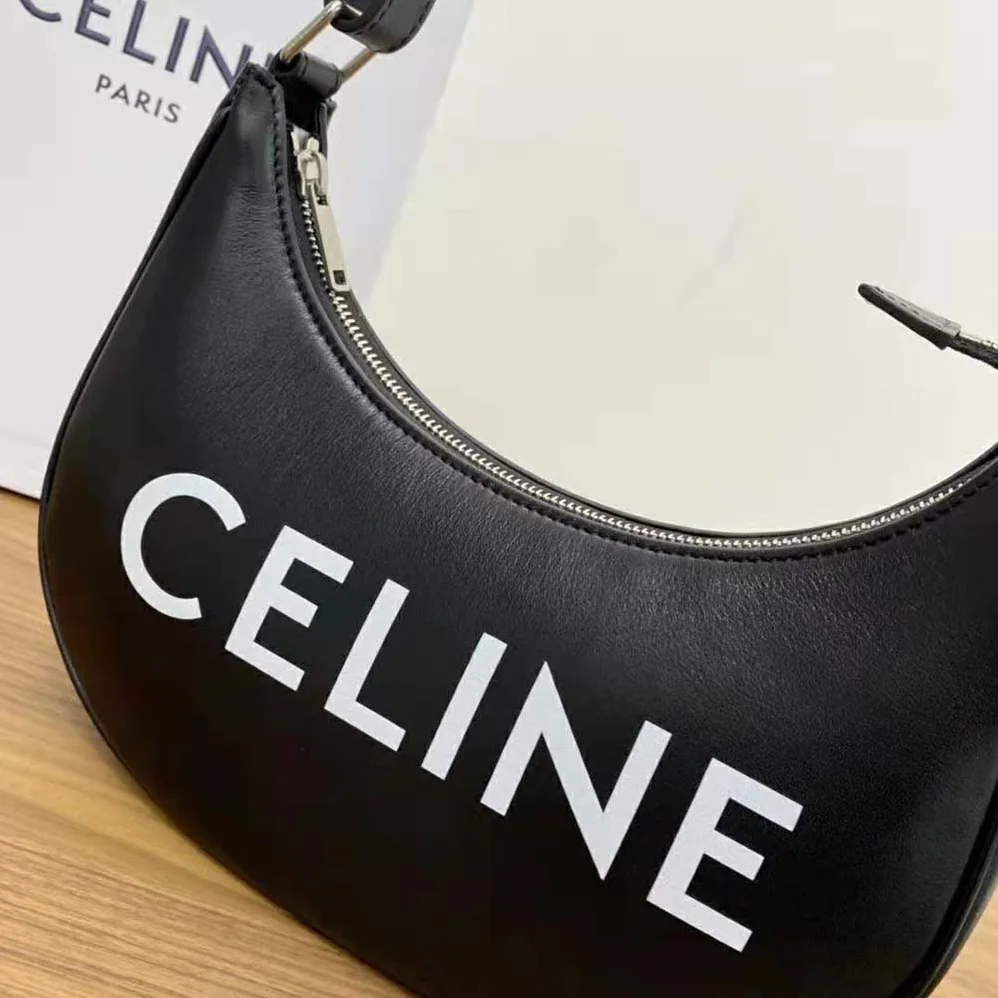 Celine Ava Bag in Smooth Calfskin with Celine Print for Women in Black Celine Ava Bag in Smooth Calfskin with Celine Print for Women in Black