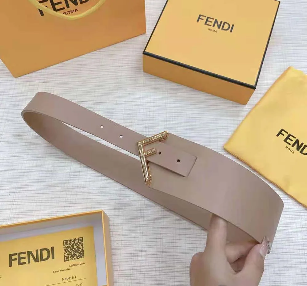 Fendi Beige Leather Belt for Women