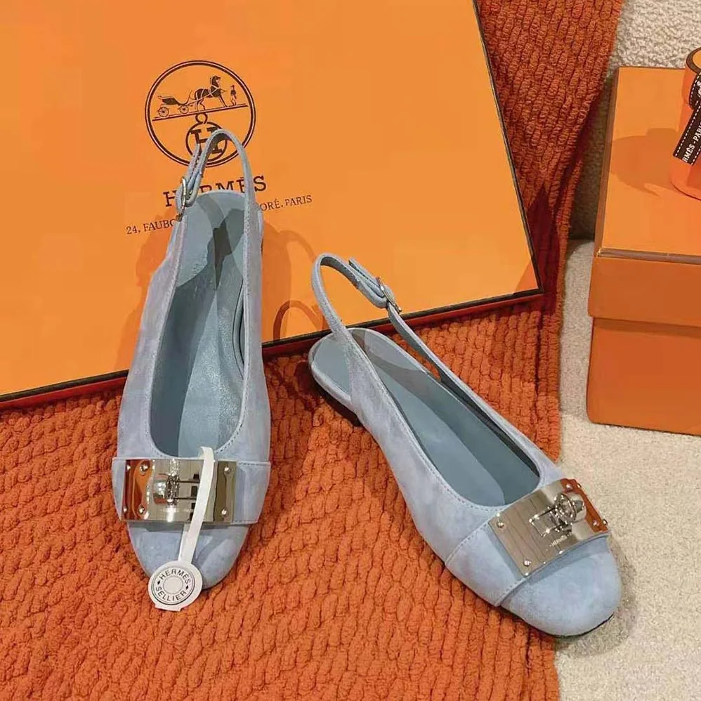 Hermes Innocente Slingback in Suede Goatskin-H241158Z for Women