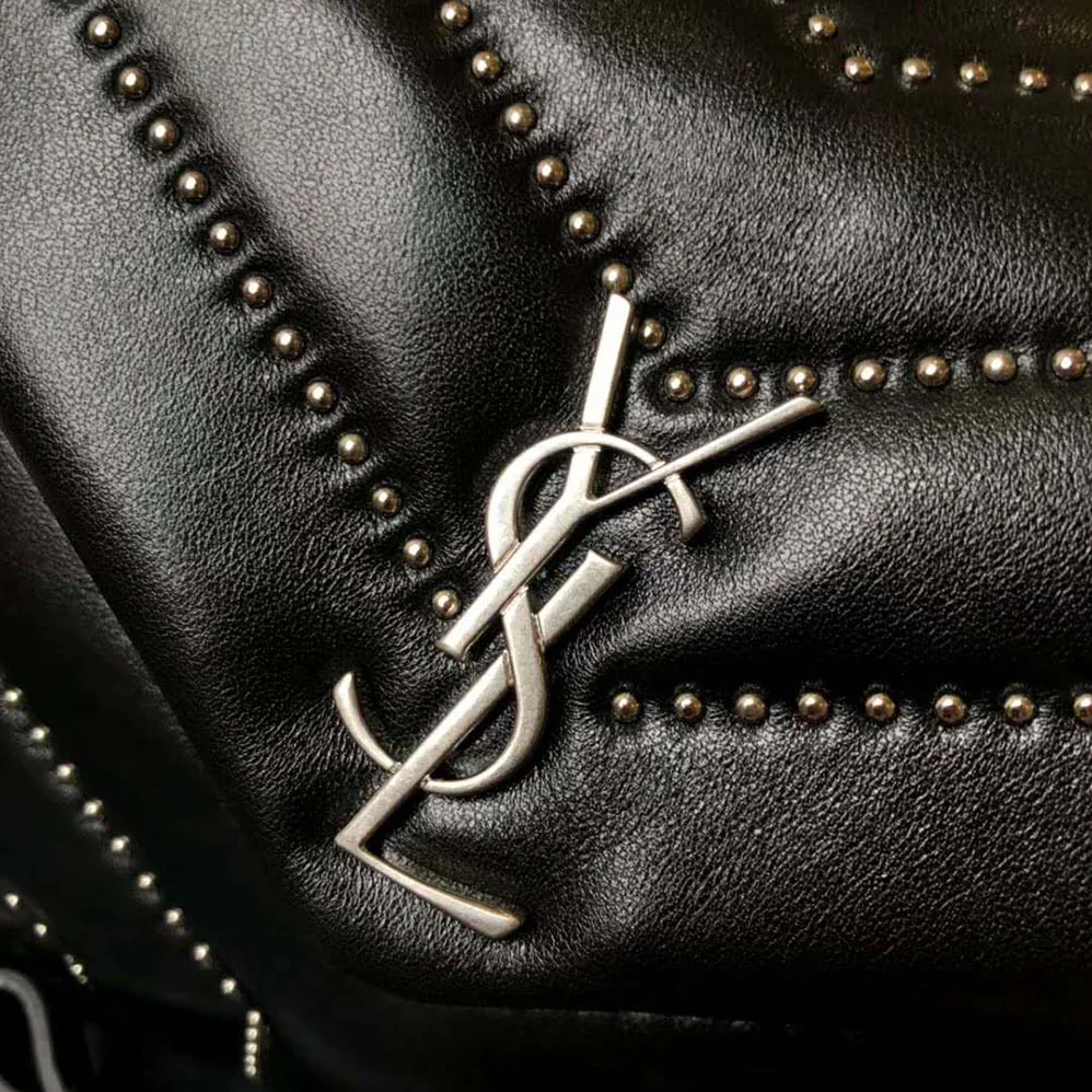 Saint Laurent YSL Loulou Medium Leather and Studs for Women in Black Saint Laurent YSL Loulou Medium Leather and Studs for Women in Black