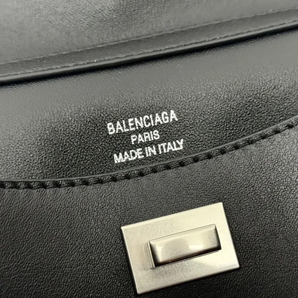 Balenciaga Rodeo Handbag Small In Black Smooth Calfskin Aged for Women in Silver Hardware