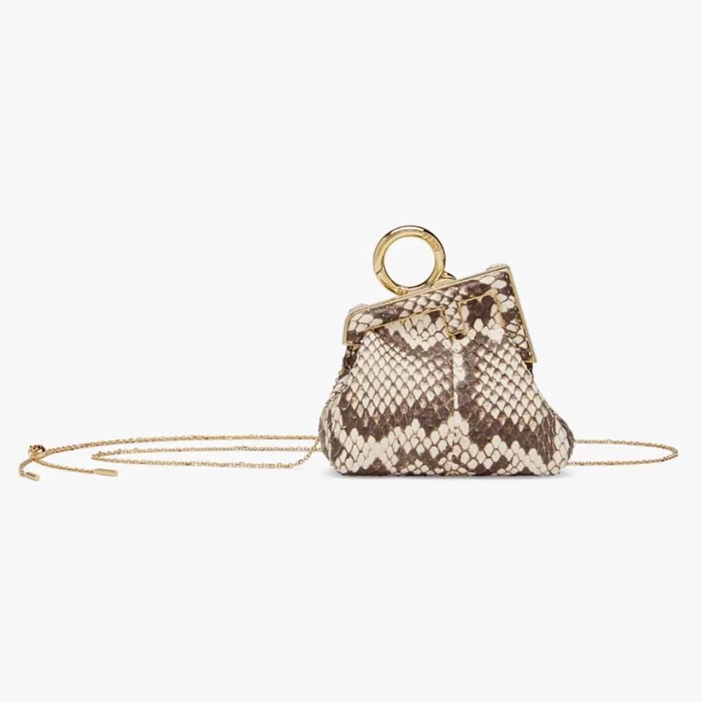 Fendi Nano Fendi First Charm Brown Elaphe Charm for Women Fendi Nano Fendi First Charm Brown Elaphe Charm for Women