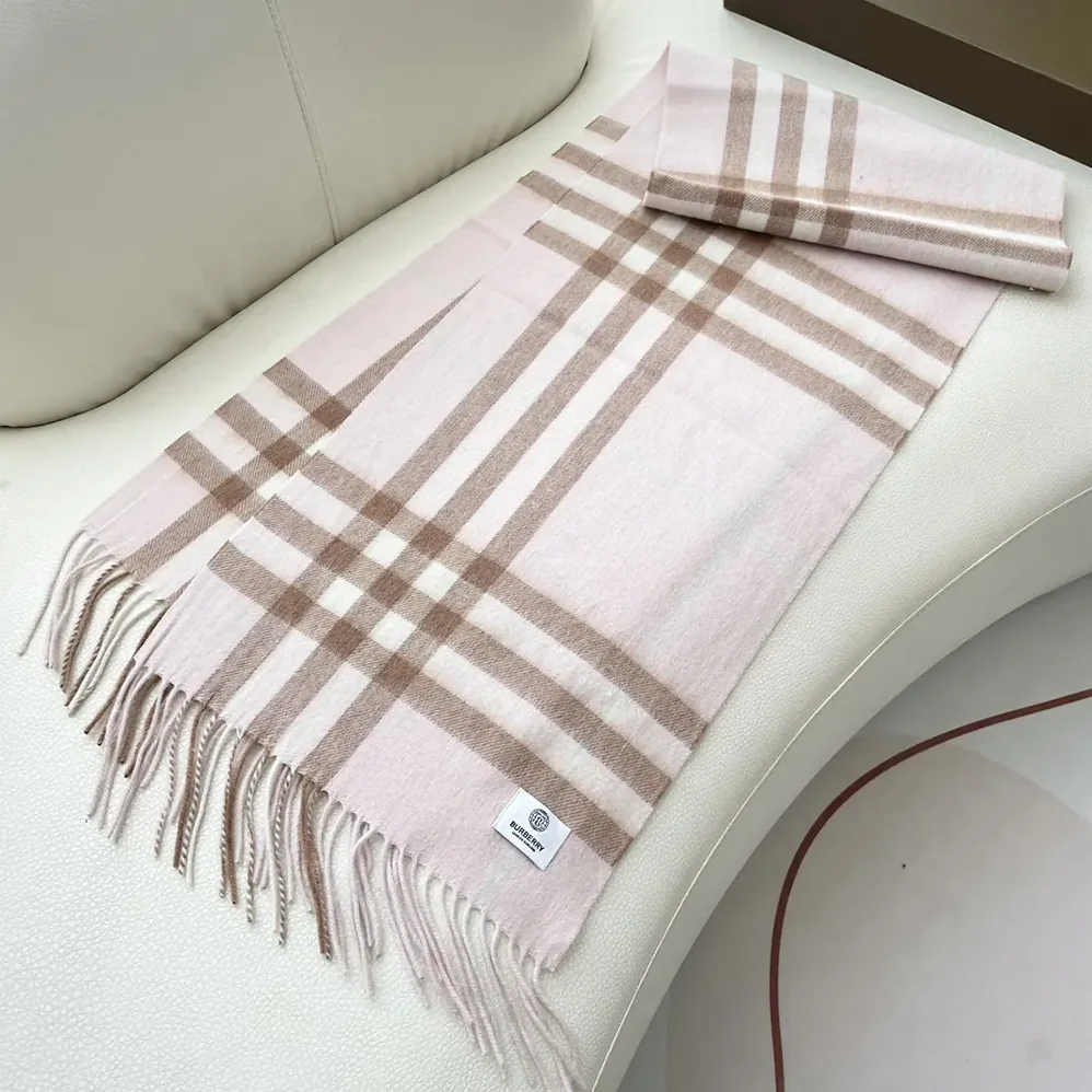 Burberry Check Cashmere Scarf for Unisex in Pink Burberry Check Cashmere Scarf for Unisex in Pink