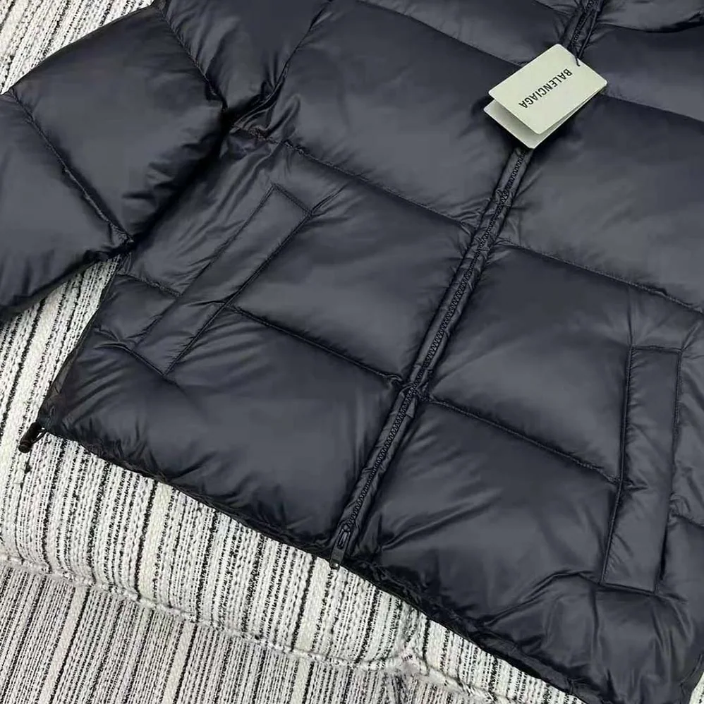 Balenciaga Shrunk Puffer in Black Technical Micro Faille for Men Balenciaga Shrunk Puffer in Black Technical Micro Faille for Men