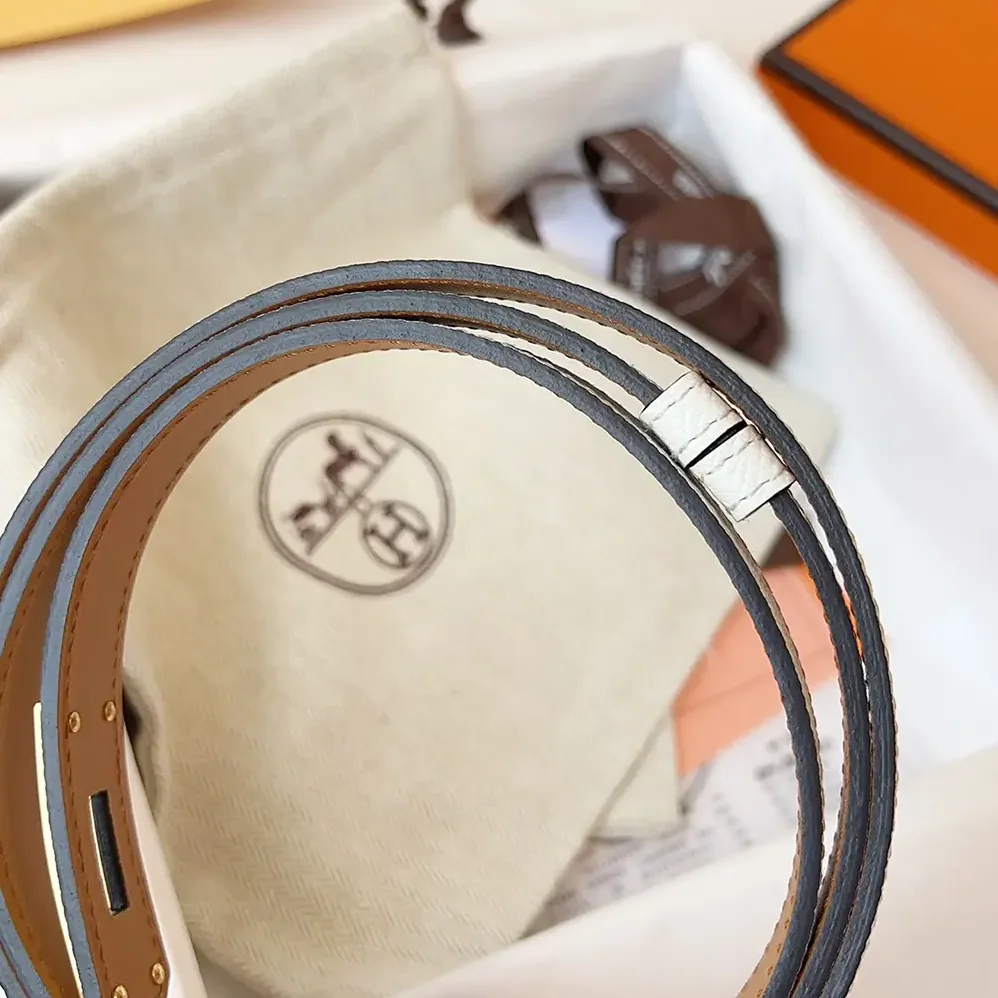 Hermes Kelly 18 Belt for Women in White