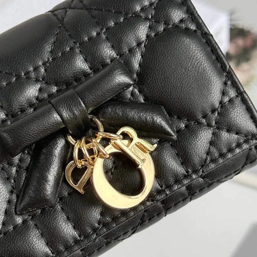 Dior Lady Dior Glycine Wallet Black Cannage Lambskin for Women Dior Lady Dior Glycine Wallet Black Cannage Lambskin for Women