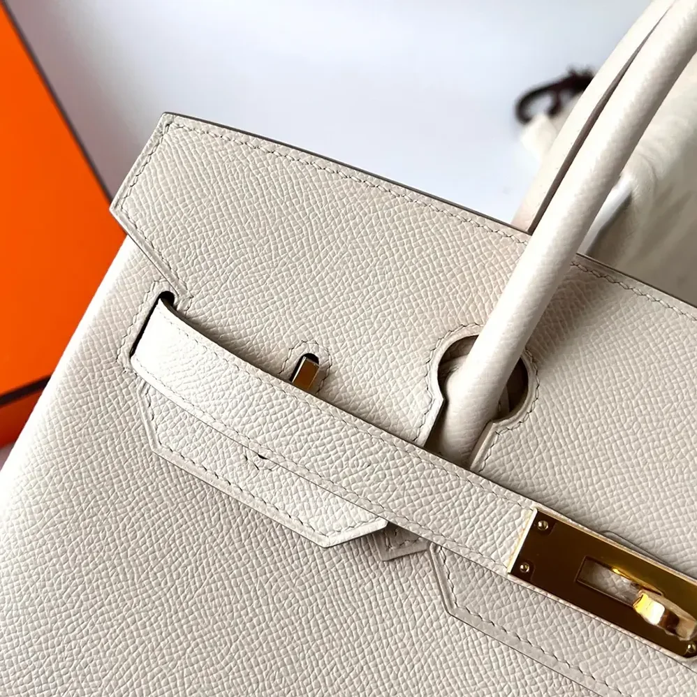 Hermes Birkin 30 Bag in Epsom Leather with Gold Hardware in White/Gold Hermes Birkin 30 Bag in Epsom Leather with Gold Hardware in White/Gold