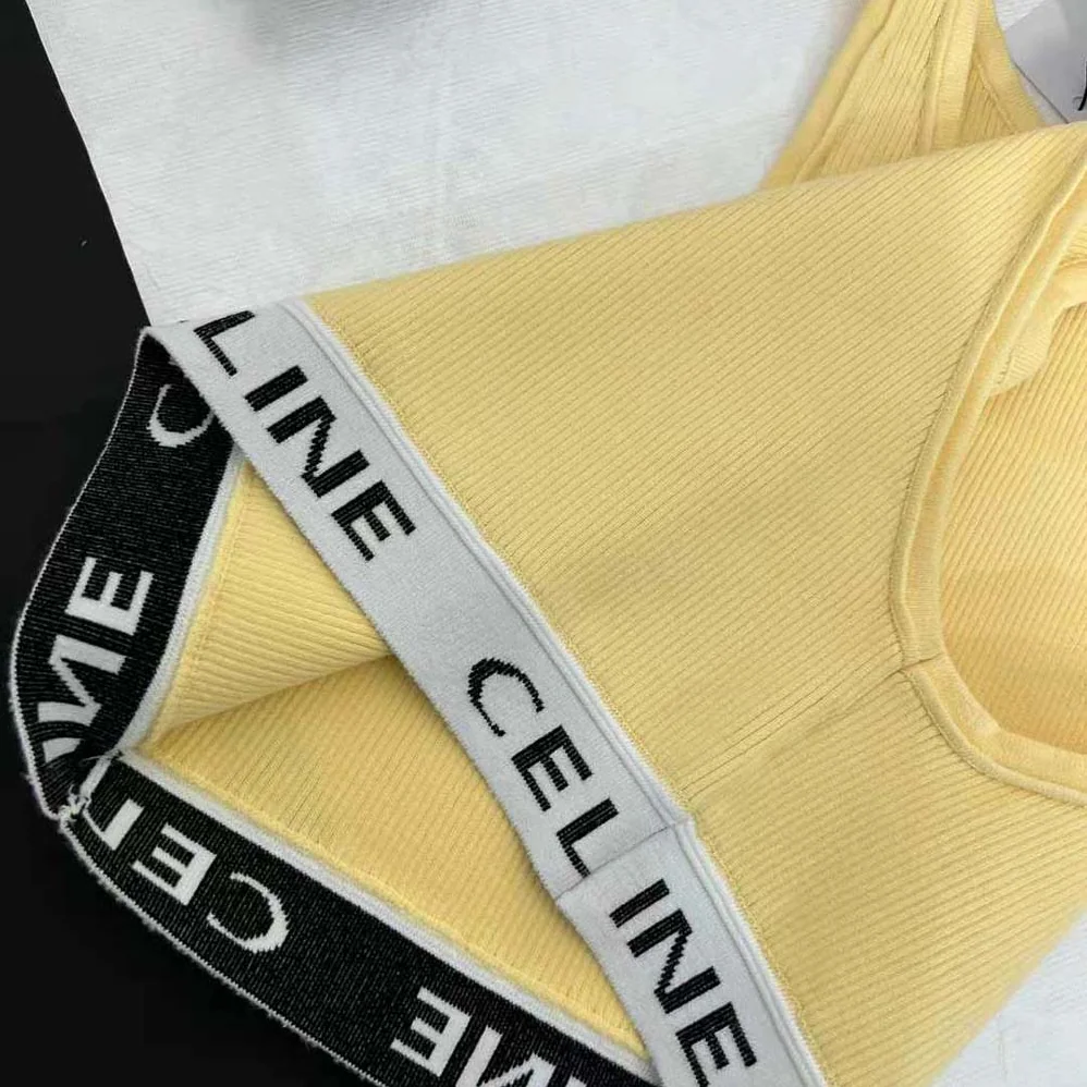 Celine Mesh Sports Bra for Women in Yellow Celine Mesh Sports Bra for Women in Yellow