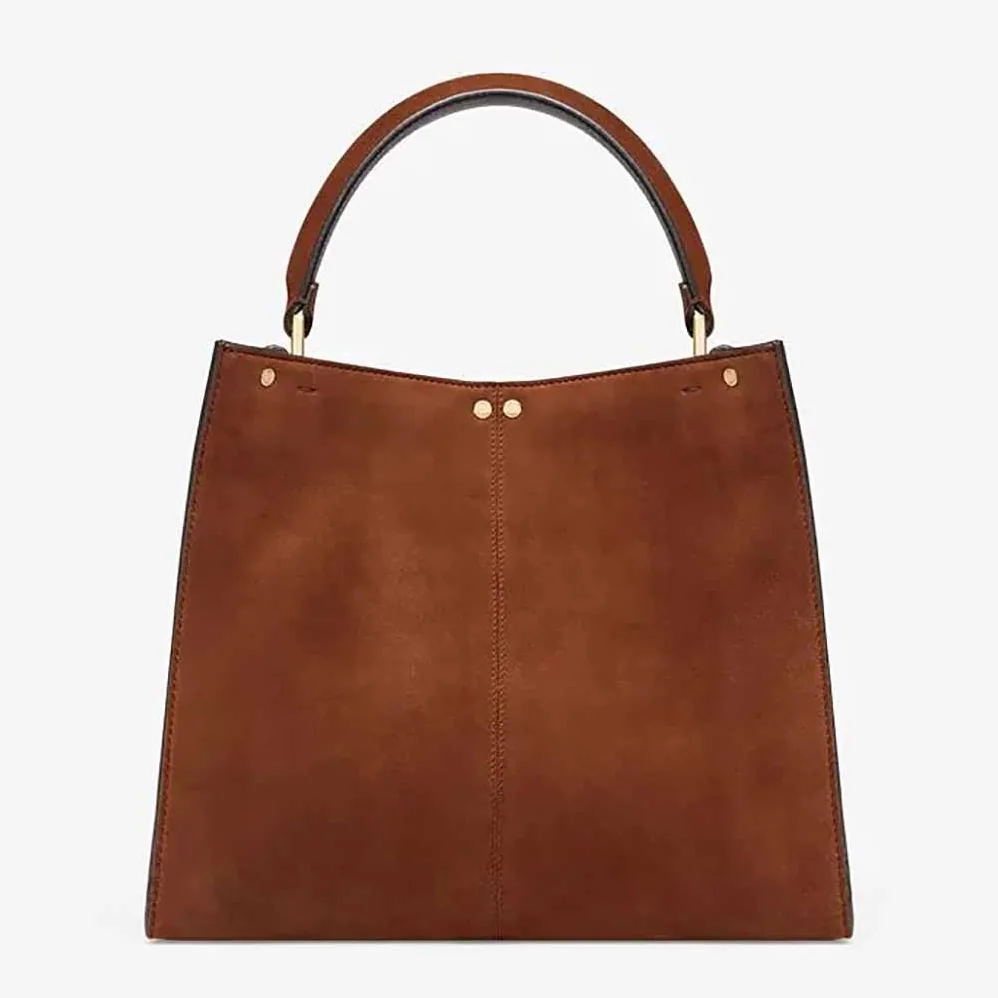 Fendi Peekaboo X-Lite Medium Brown Suede Bag for Women Fendi Peekaboo X-Lite Medium Brown Suede Bag for Women
