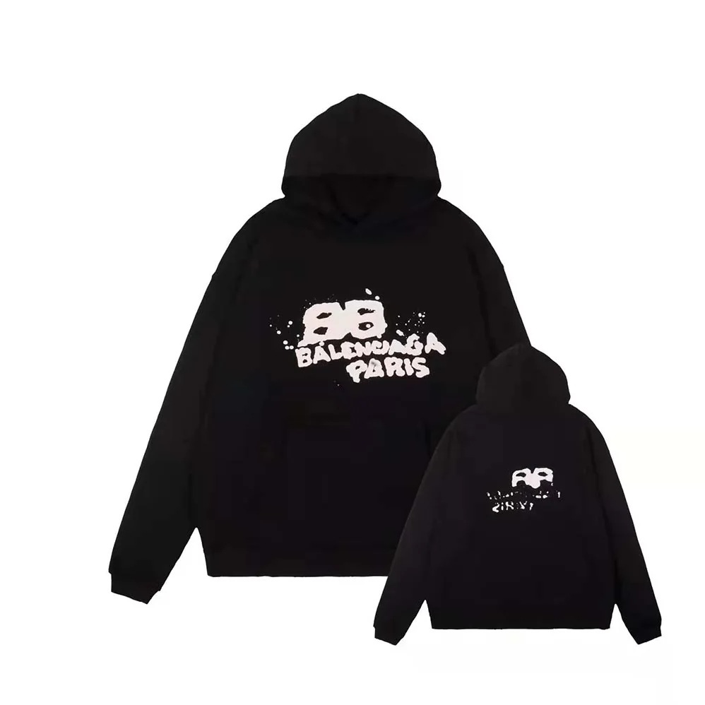 Balenciaga Hand Drawn BB Icon Hoodie Large Fit in Black for Women