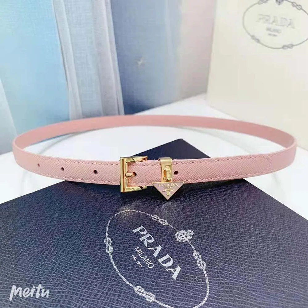 Prada Saffiano Leather Belt for Women in Pink