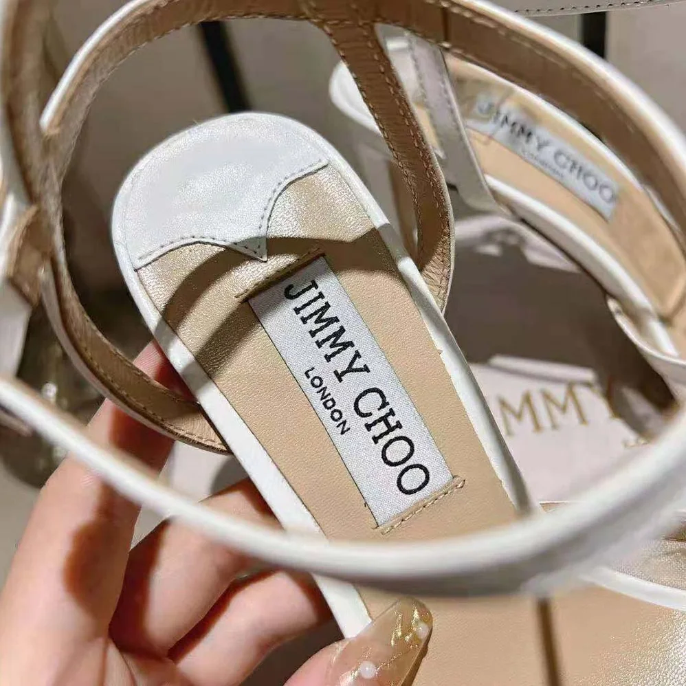 Jimmy Choo Sacora 85 Ivory Floral Lace Sandals with Pearl Detail for Women