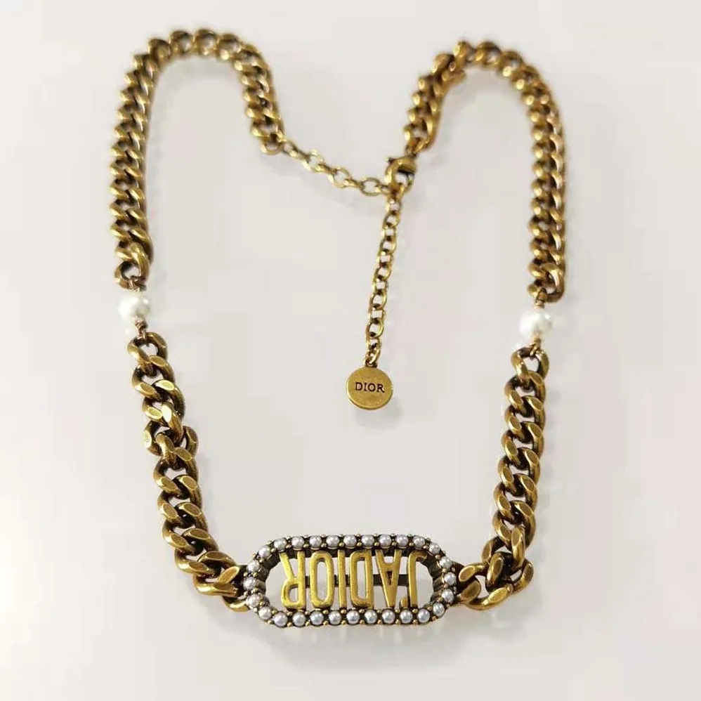 Dior J Adior Choker Antique Gold for Women in Finish Metal