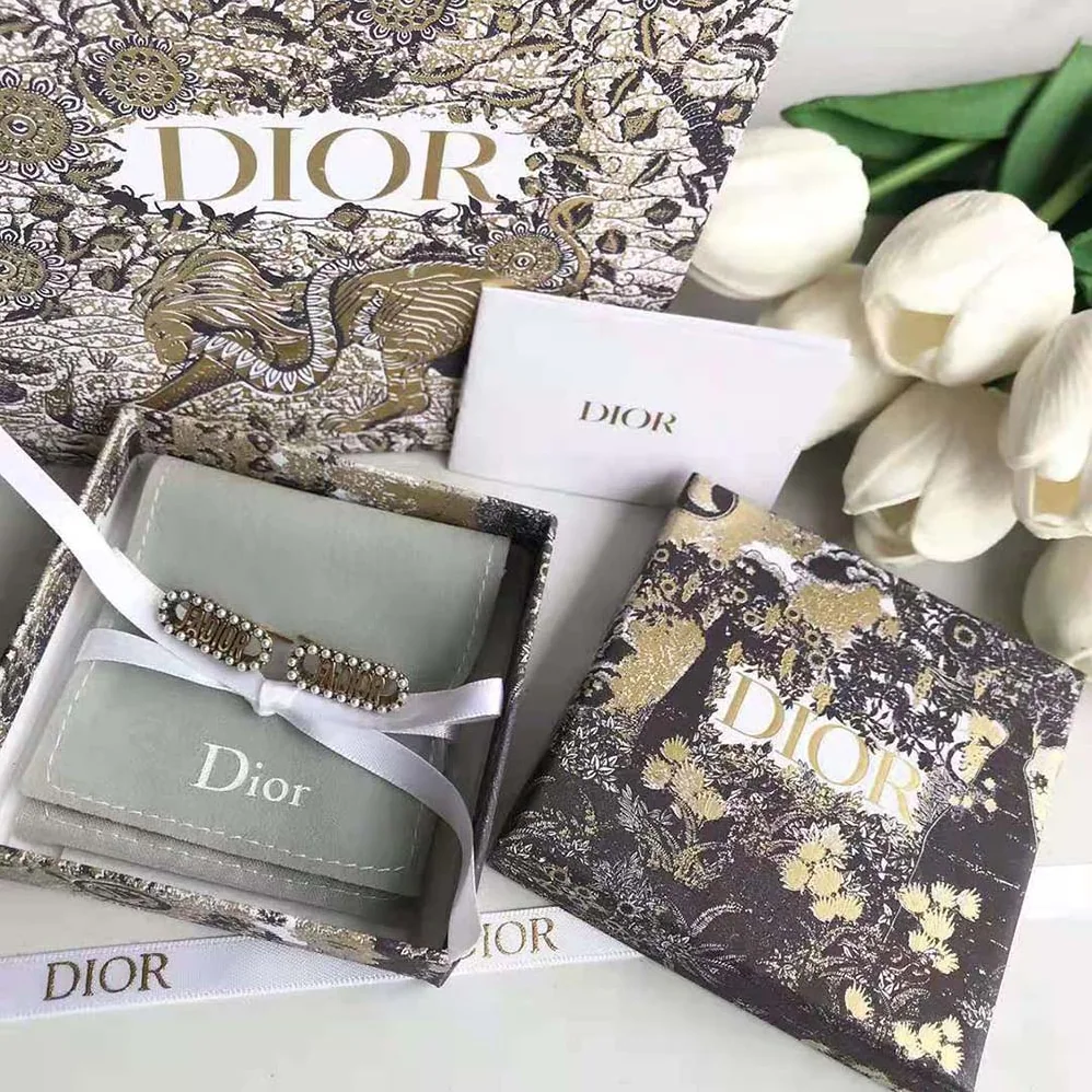 Dior J Adior Earrings Antique Gold-Finish Metal and White Resin Pearls for Women Dior J Adior Earrings Antique Gold-Finish Metal and White Resin Pearls for Women
