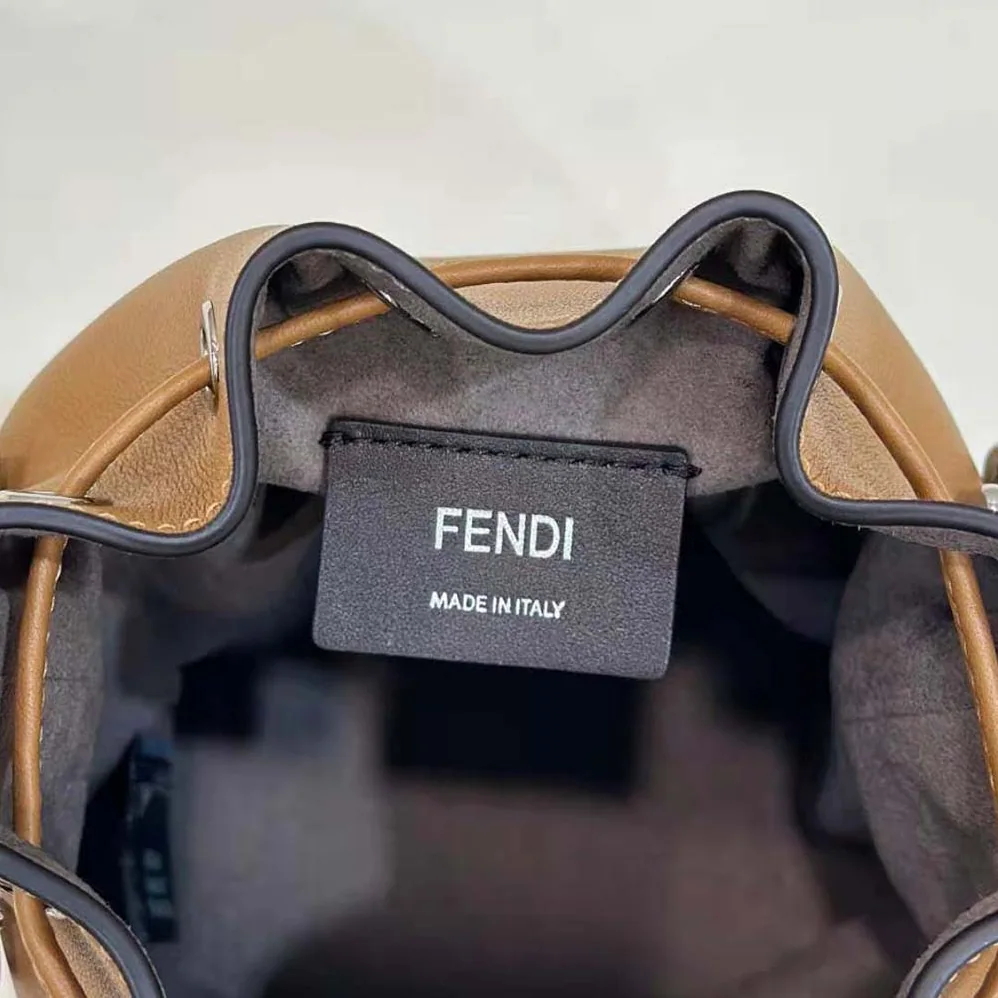 Fendi Mon Tresor Brown Leather Mini-bag with 3D Roses for Women Fendi Mon Tresor Brown Leather Mini-bag with 3D Roses for Women