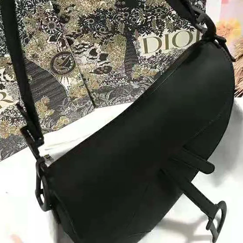 Dior Mini Saddle Bag Black Ultramatte Calfskin for Women