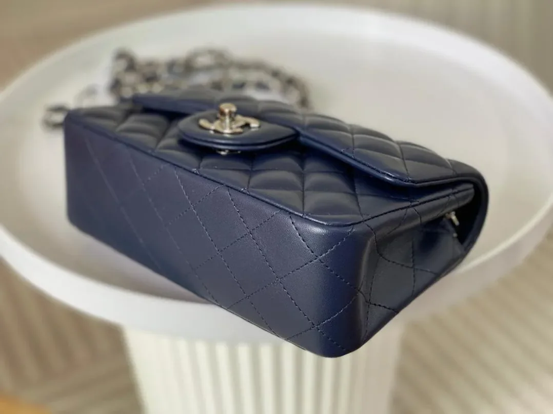 Chanel Classic Handbag Navy Blue