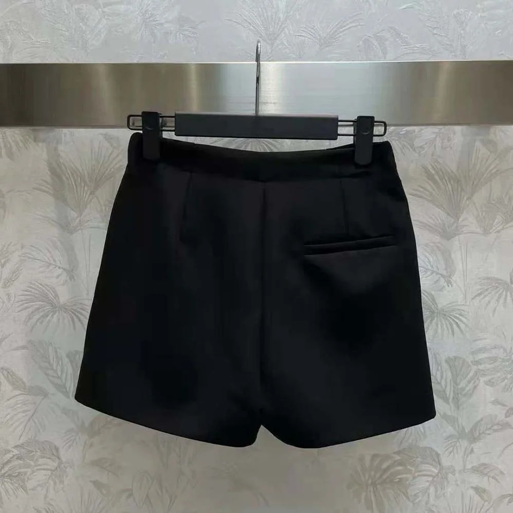 Dior Skort with CD Button Black Wool and Silk for Women Dior Skort with CD Button Black Wool and Silk for Women