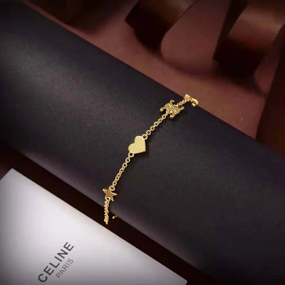Celine Maillon Triomphe Multi Motifs Bracelet in Brass with Gold Finish for Women