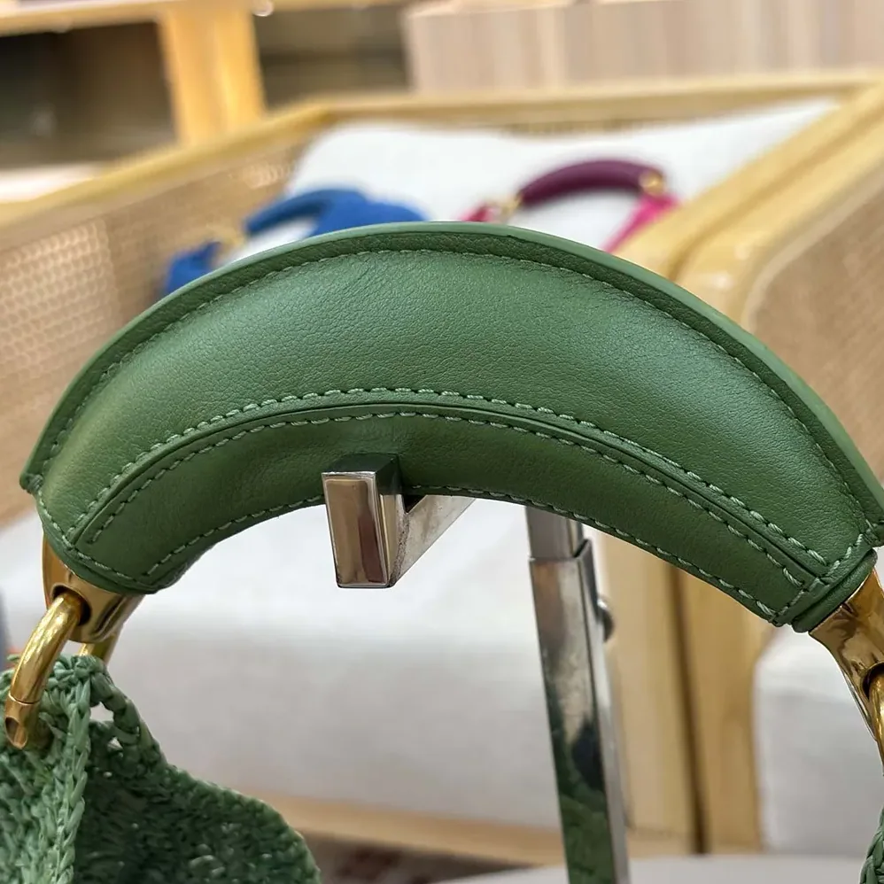 Chloe Summer Banana Hobo Bag In Raffia for Women in Green