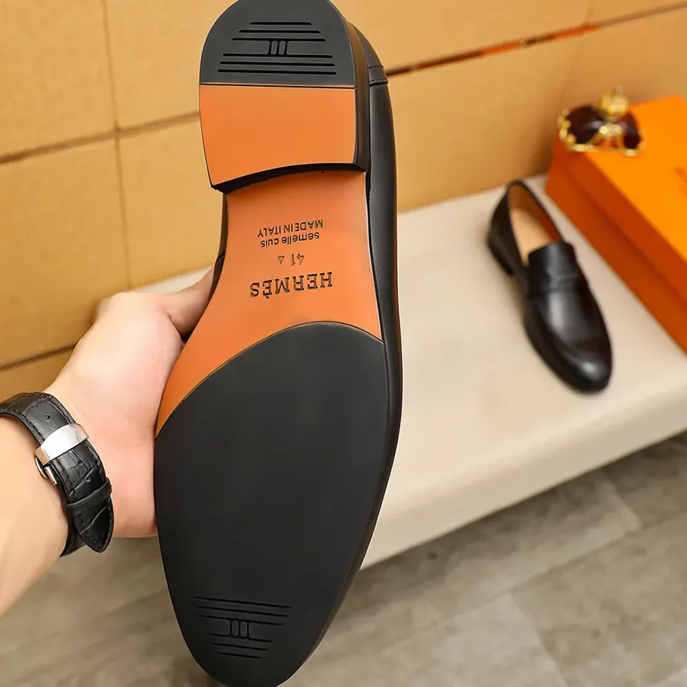 Hermes Honore Loafer in Calfskin for Men in Black
