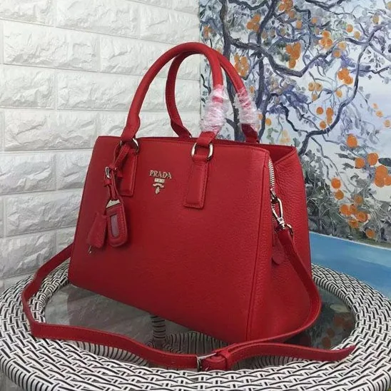 Prada Double Saffiano Leather Bag for Women in Red Prada Double Saffiano Leather Bag for Women in Red