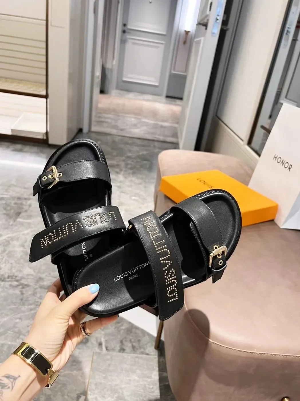 Louis Vuitton Bom Dia Flat Mule Black for Women