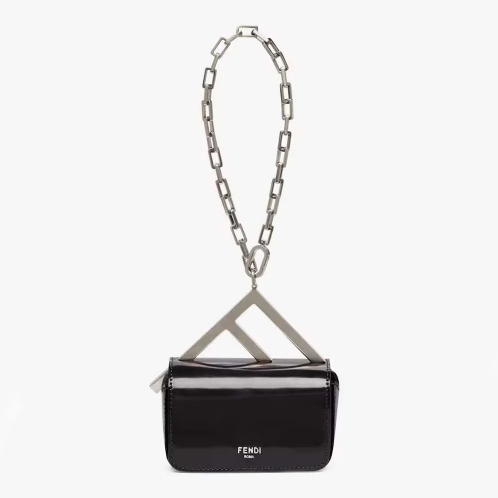 Fendi Nano Bag F Black Leather Mini for Women in Bag Fendi Nano Bag F Black Leather Mini for Women in Bag