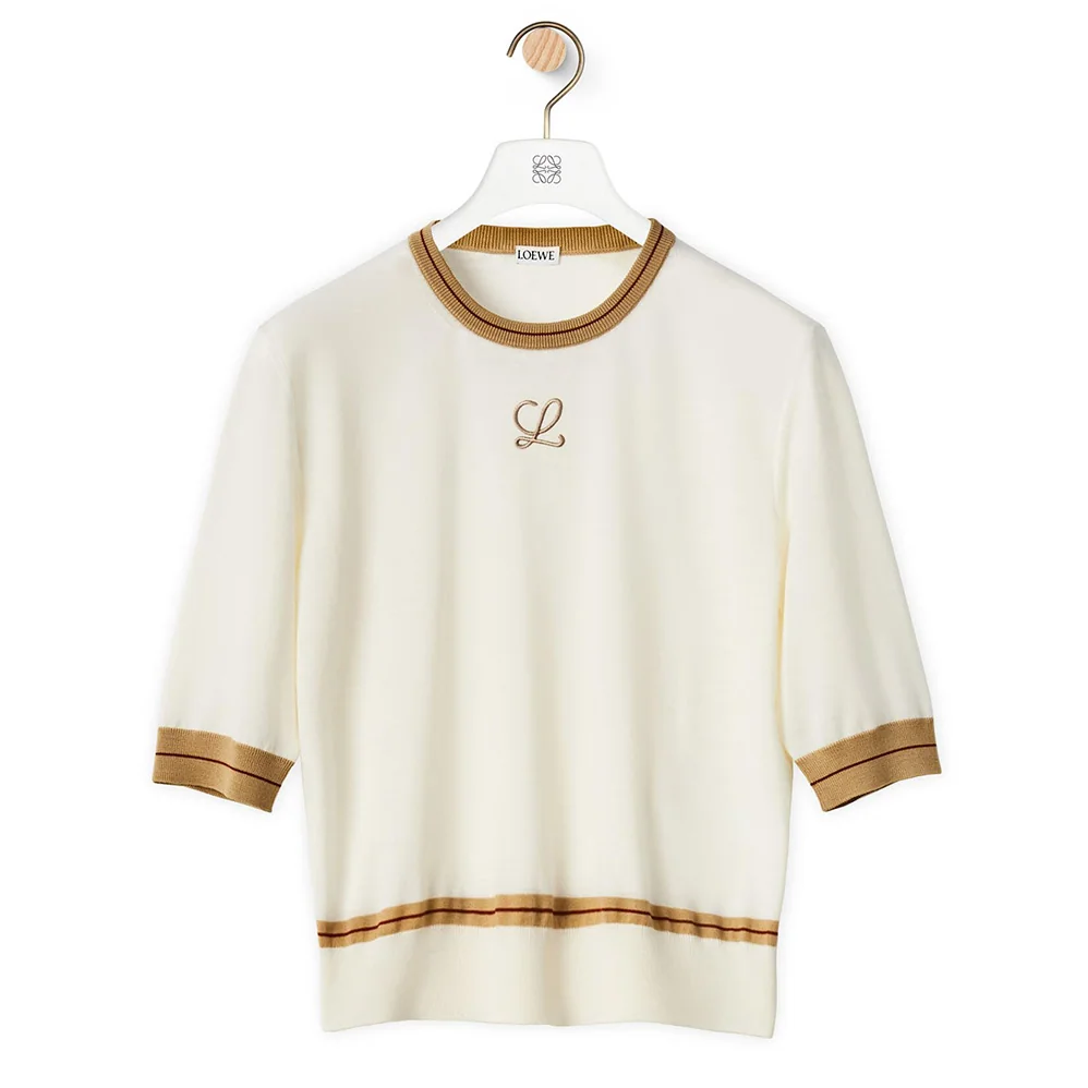 Loewe Cropped Sweater in Wool for Women in White