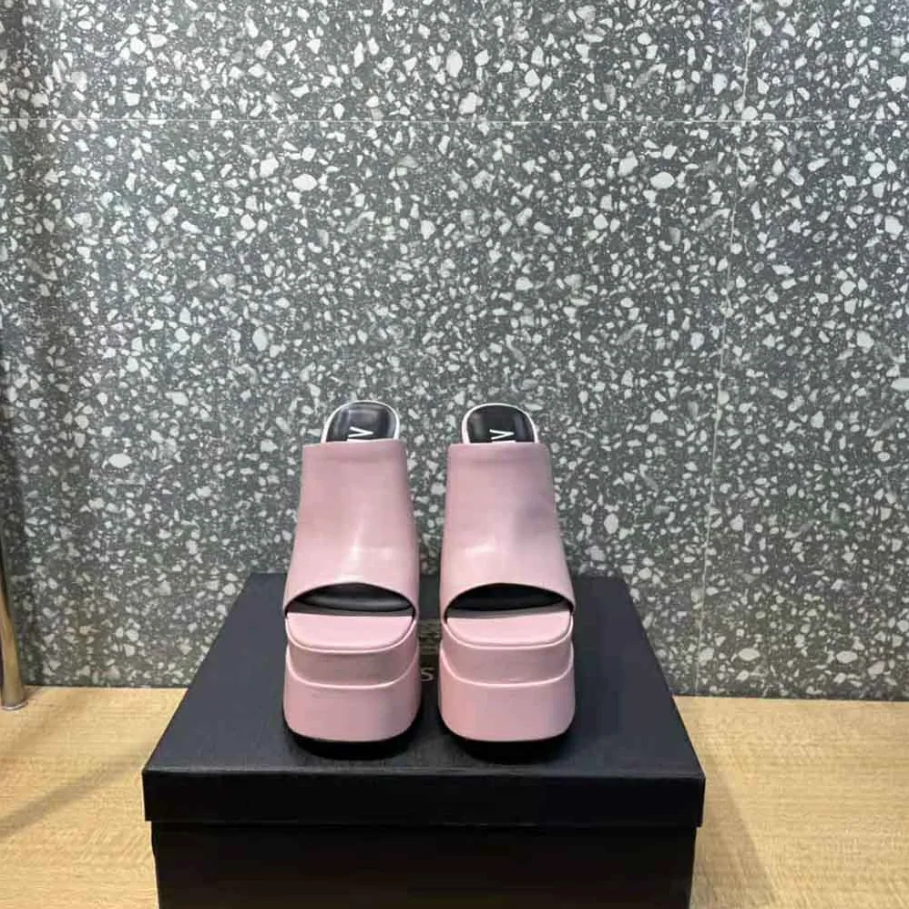 Versace Platform Mules in Calf Leather for Women in Pink