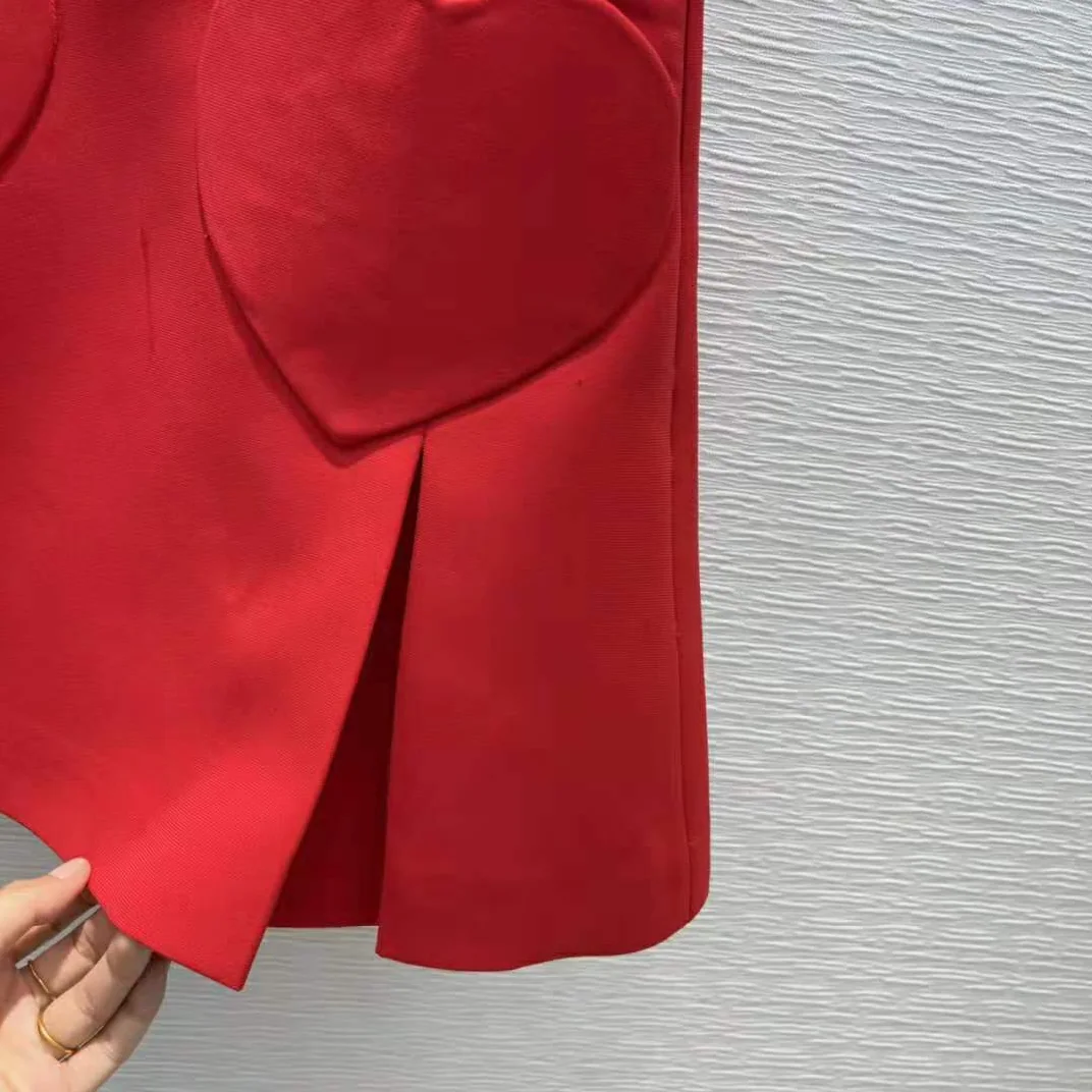 Dior Dioramour Miniskirt with Heart-Shaped Pockets Red Wool and Silk for Women Dior Dioramour Miniskirt with Heart-Shaped Pockets Red Wool and Silk for Women