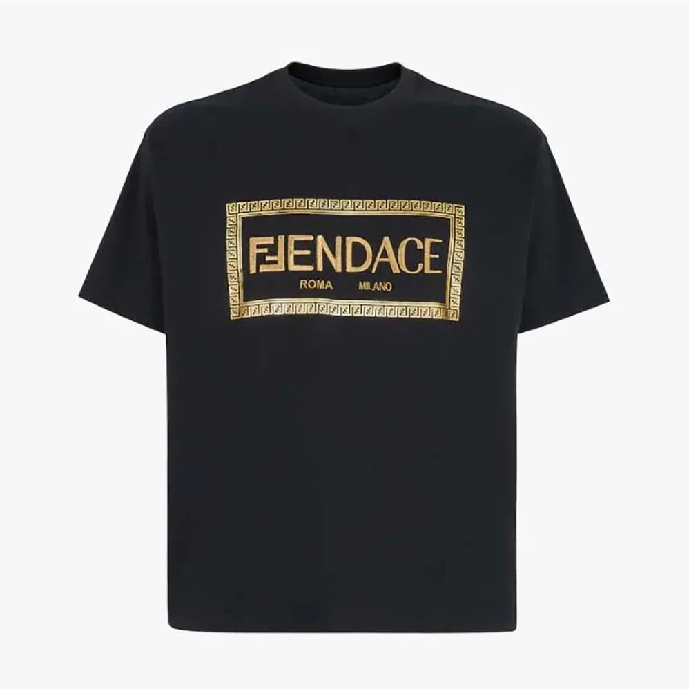 Fendi Fendace Logo Black Jersey T for Men in shirt Fendi Fendace Logo Black Jersey T for Men in shirt
