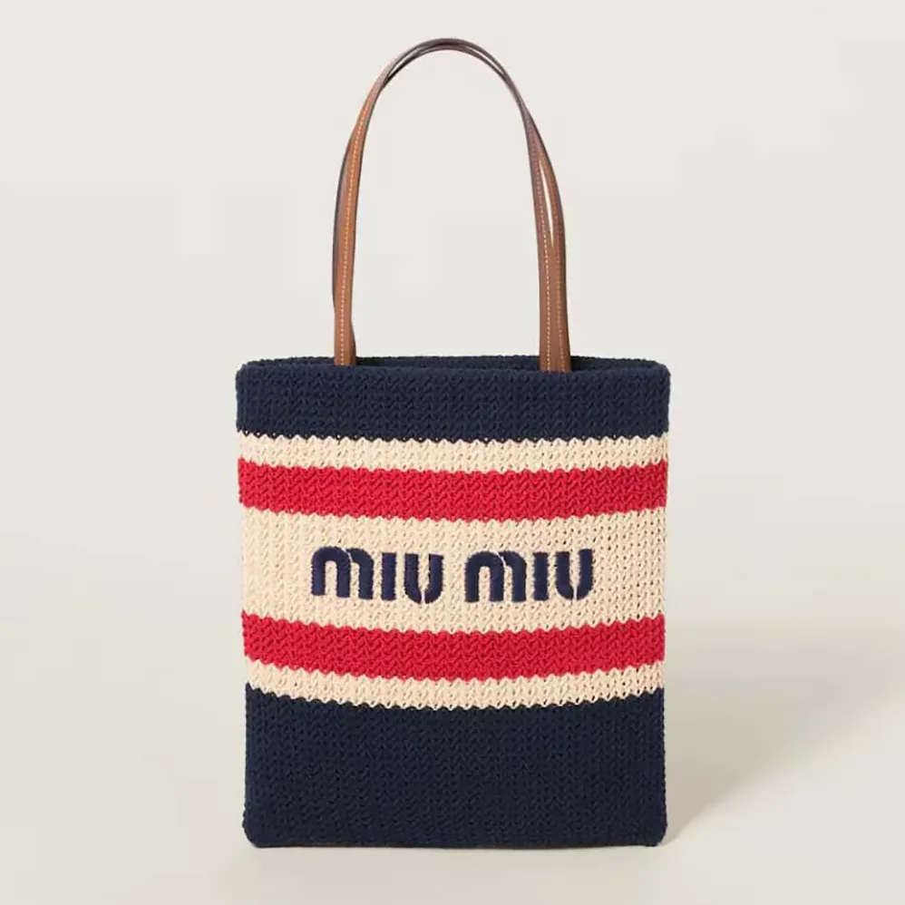 Miu Miu Raffia for Women in effect Woven Tote Bag