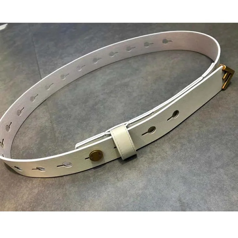 Fendi Long Tie Belt with F-Shaped Tip for Women in White