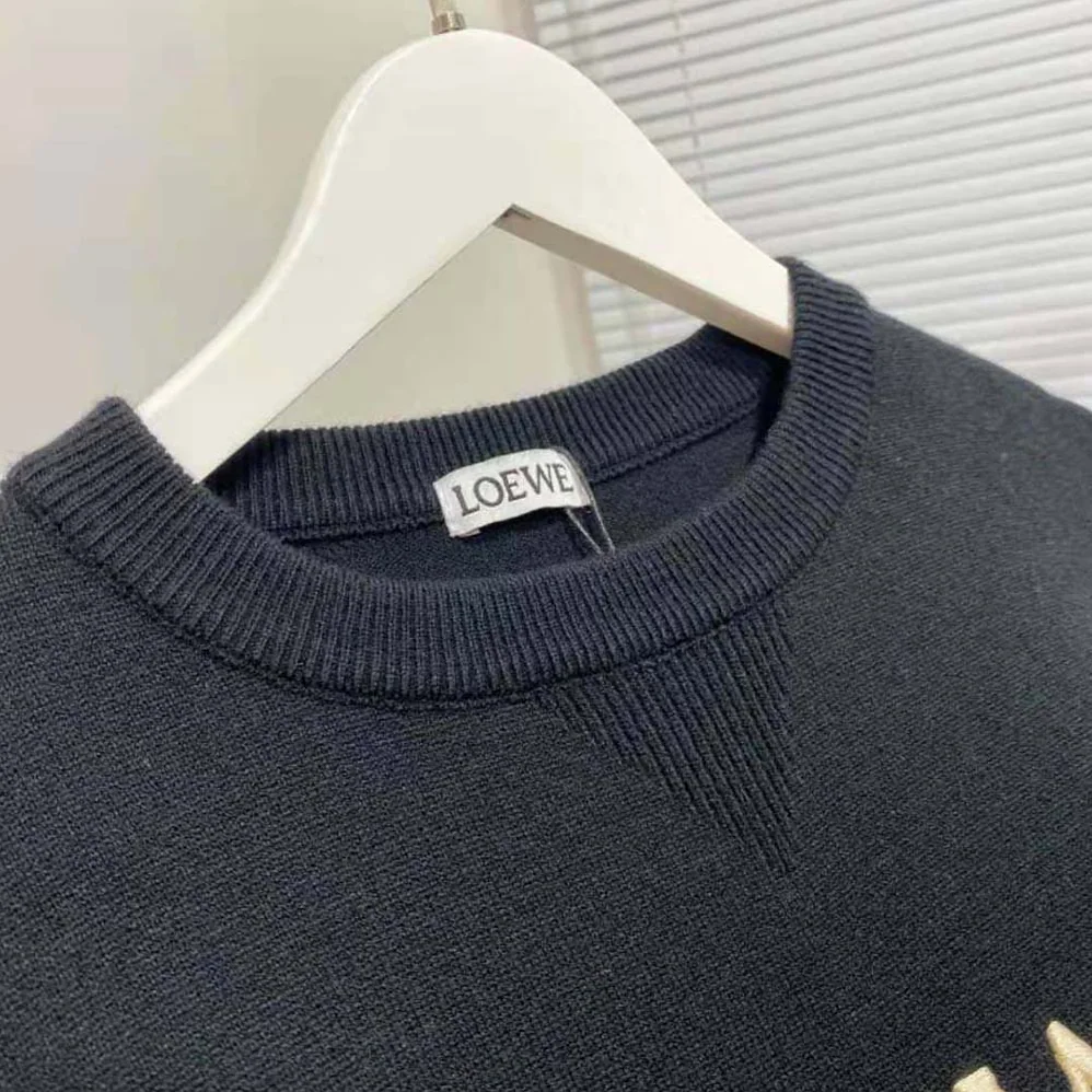Loewe Anagram Embroidered Sweatshirt in Cotton for Women in Black Loewe Anagram Embroidered Sweatshirt in Cotton for Women in Black