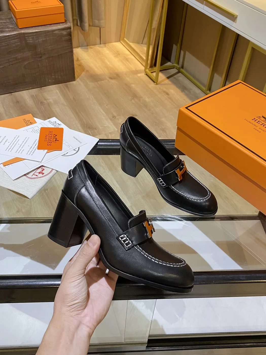Hermes Shoes Heel Black / Hermes Shoes Heel Black /
