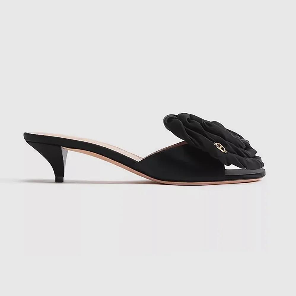 Dior Dior Aurore Heeled Sandal Black Satin for Women Dior Dior Aurore Heeled Sandal Black Satin for Women