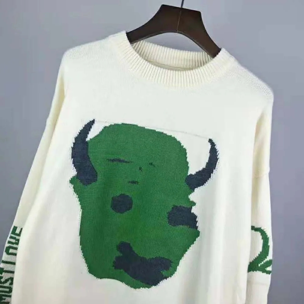 Dior Oversized Cactus Jack Dior Sweater Ecru Wool Knit for Men