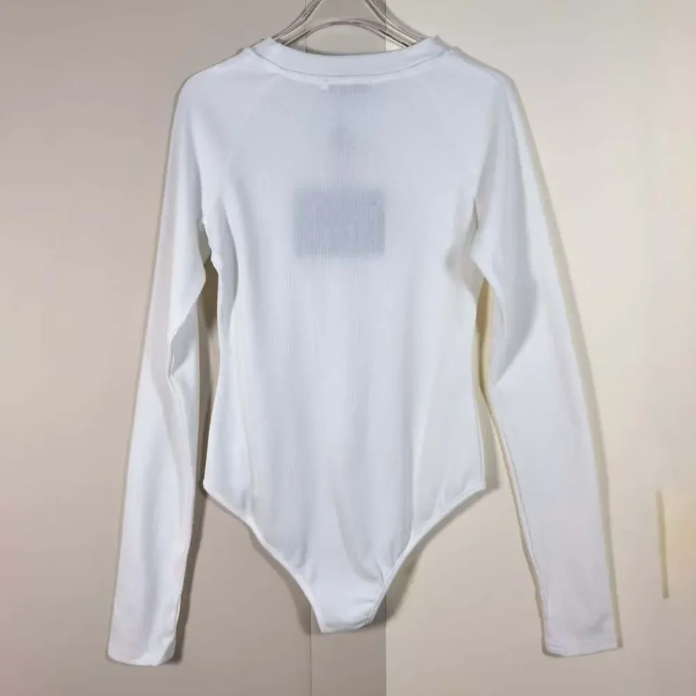 Prada Ribbed Knit Jersey Bodysuit for Women in White