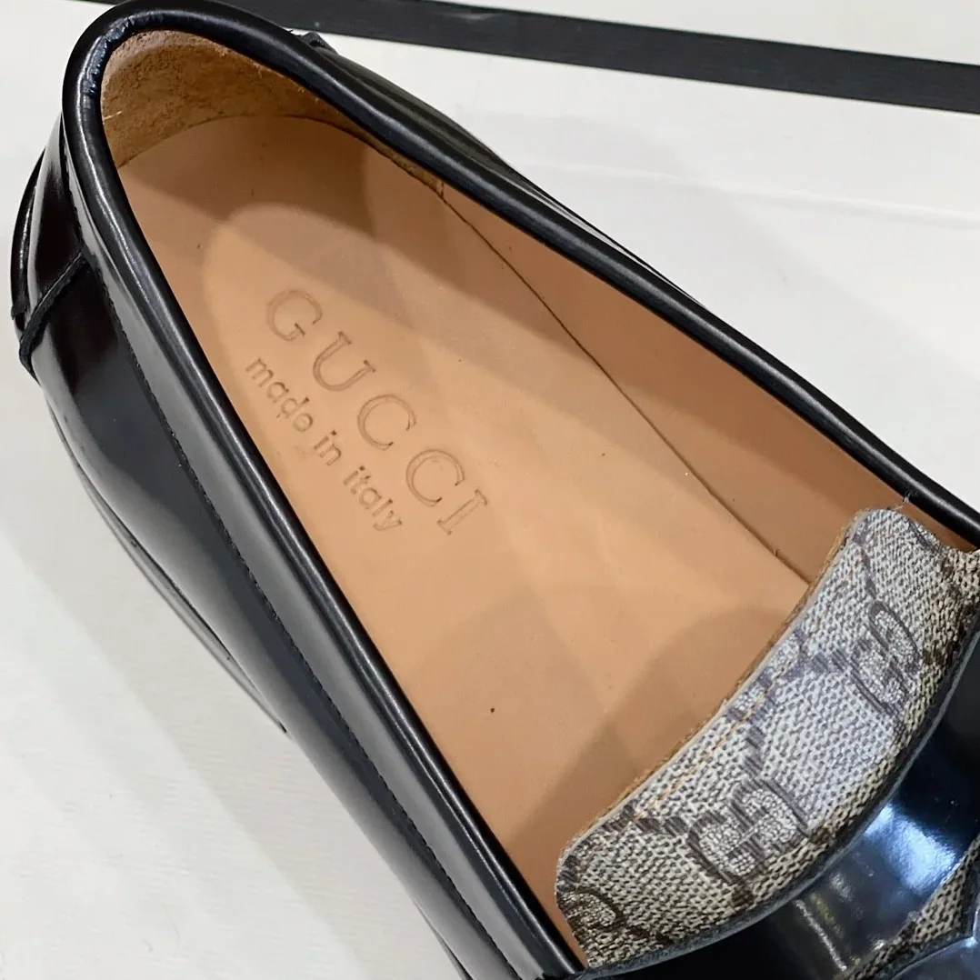 Gucci GG Loafers Horsebit Black And Beige for Men