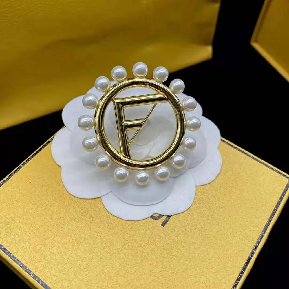 Fendi F Is Fendi Brooch Gold Colored Brooch for Women Fendi F Is Fendi Brooch Gold Colored Brooch for Women