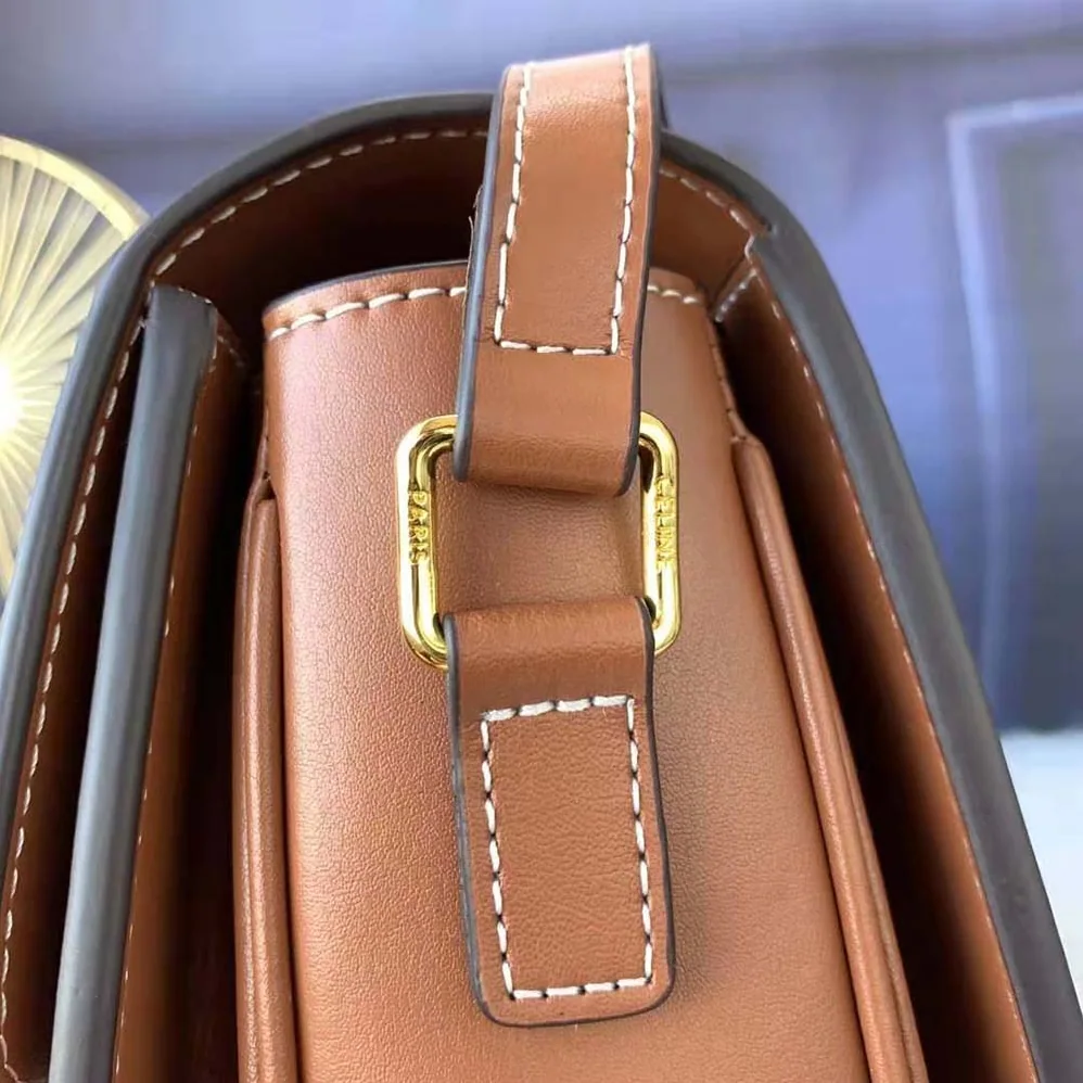 Celine Medium Triomphe Bag in Triomphe Textile and Calfskin for Women