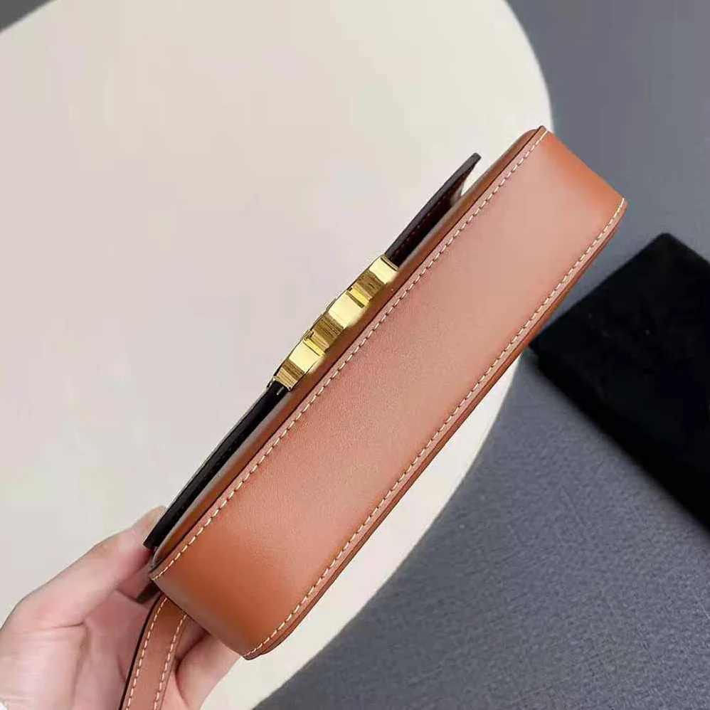 Celine Triomphe Shoulder Bag in Natural Calfskin for Women in Brown Celine Triomphe Shoulder Bag in Natural Calfskin for Women in Brown