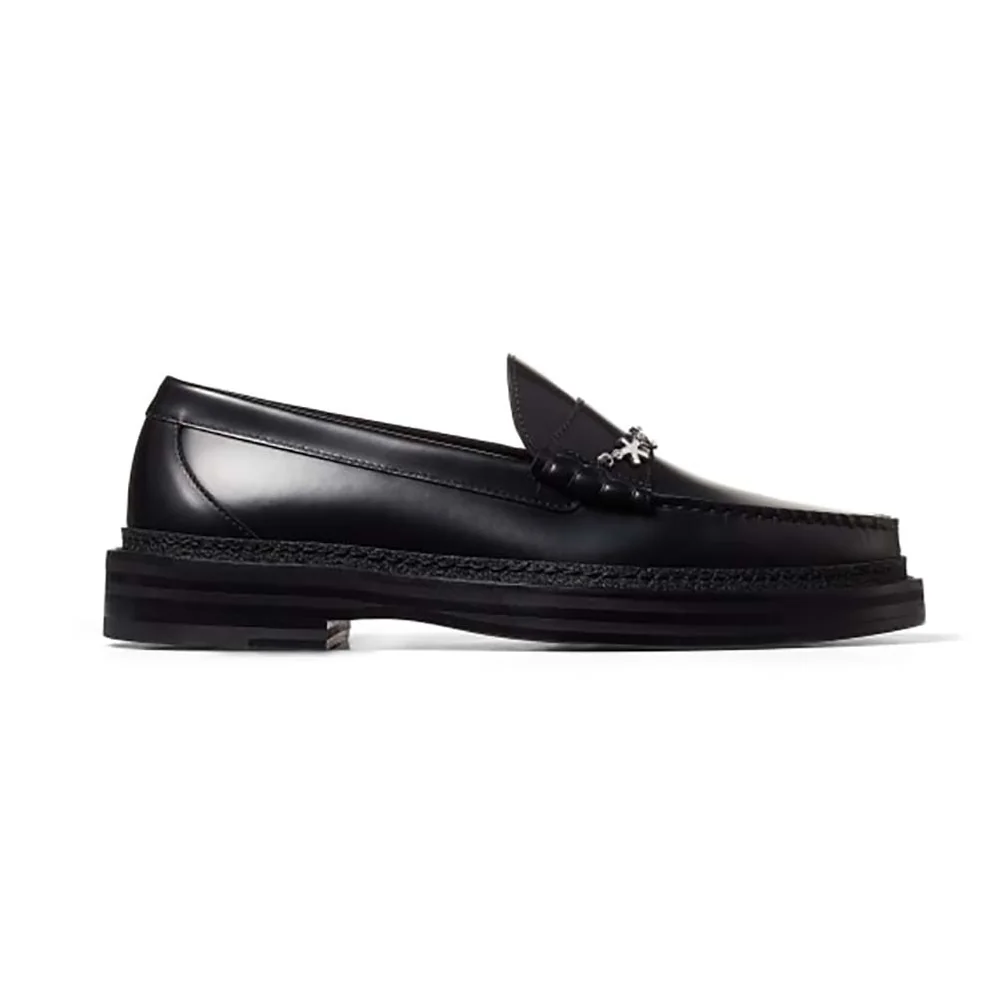Jimmy Choo Jc Eric Haze Ezra M Black Box Calf Loafers with Eric Haze Star Chain for Men Jimmy Choo Jc Eric Haze Ezra M Black Box Calf Loafers with Eric Haze Star Chain for Men